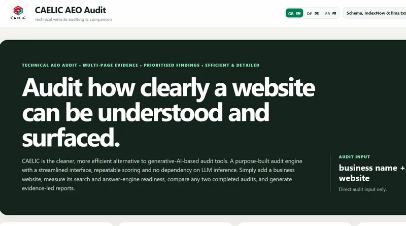 CAELIC AEO Audit Tool